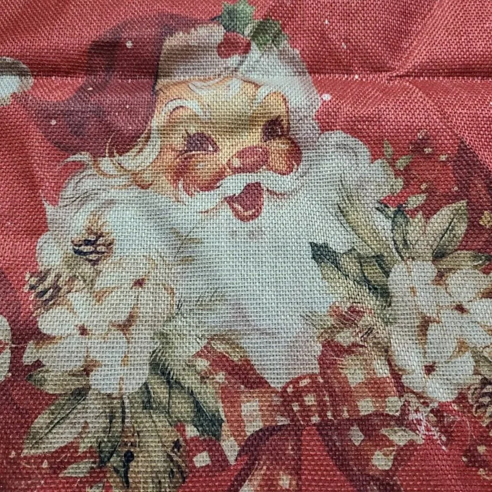 Christmas Table Runner Red Santa Decor Holiday Decoration Decorative Cloth